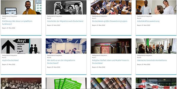 Screenshot der Online-Plattform Medien Migration Integration