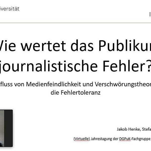 Zoom-Präsentation zur Tagung der FG Journalistik/ Journalismusforschung