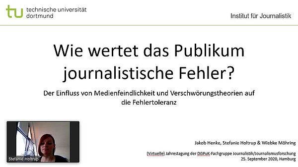 Zoom-Präsentation zur Tagung der FG Journalistik/ Journalismusforschung
