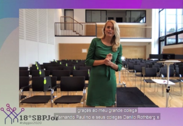 Screenshot von Susanne Fenglers Keynote auf der Konferenz brasilianischen Gesellschaft für Journalismusforschung