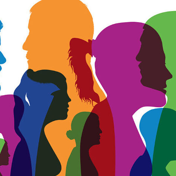 mehrere Köpfe, die für die Gesellschaft stehen