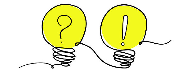 Fragezeichen und Ausrufezeichen