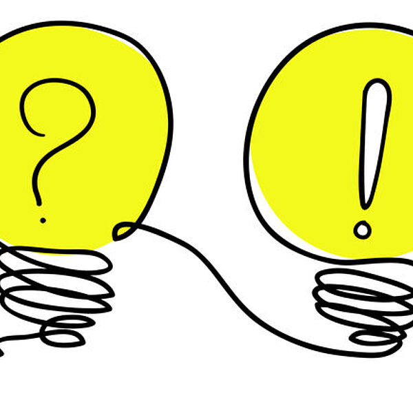 Fragezeichen und Ausrufezeichen