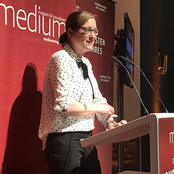 Christina Elmer wurde jetzt in der Kategorie Wissenschaftsjournalismus zur "Journalistin des Jahres" ausgezeichnet. Foto: Vanessa Wormer