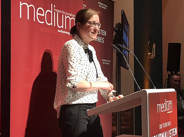 Christina Elmer wurde jetzt in der Kategorie Wissenschaftsjournalismus zur "Journalistin des Jahres" ausgezeichnet. Foto: Vanessa Wormer