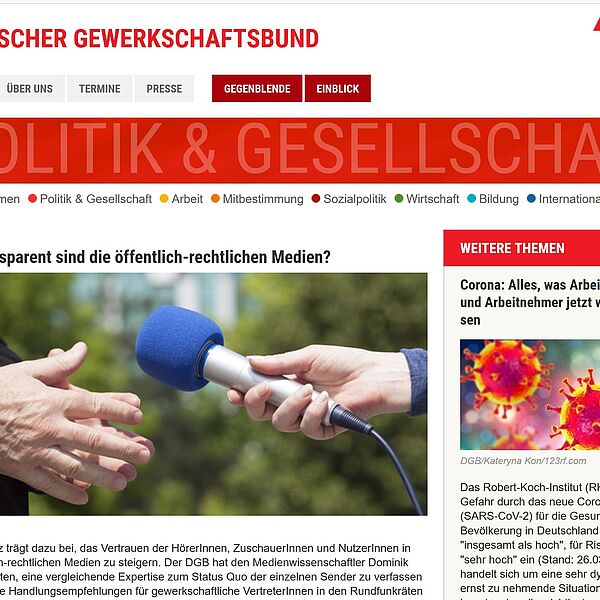 Der Beitrag von Dominik Speck auf der Webseite des Deutschen Gewerkschaftsbunds (DGB)