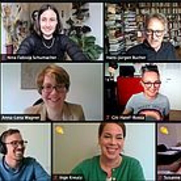Screenshot eines Zoom-Meetings mit Anna-Lena Wagner