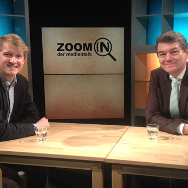 WDR-Fernsehdirektor Jörg Schönenborn (r.) und Moderator Julian Beyer. Foto: Victor Fritzen