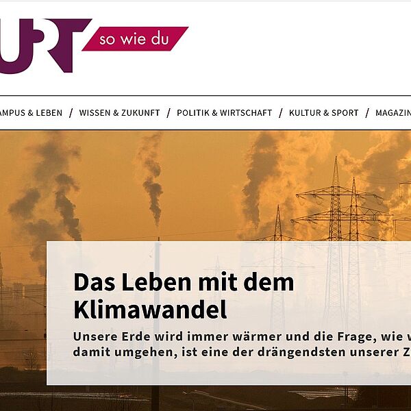 Der Schwerpunkt Nachhaltigkeit, Klimagerechtigkeit und Populismus auf der Kurt-Webseite